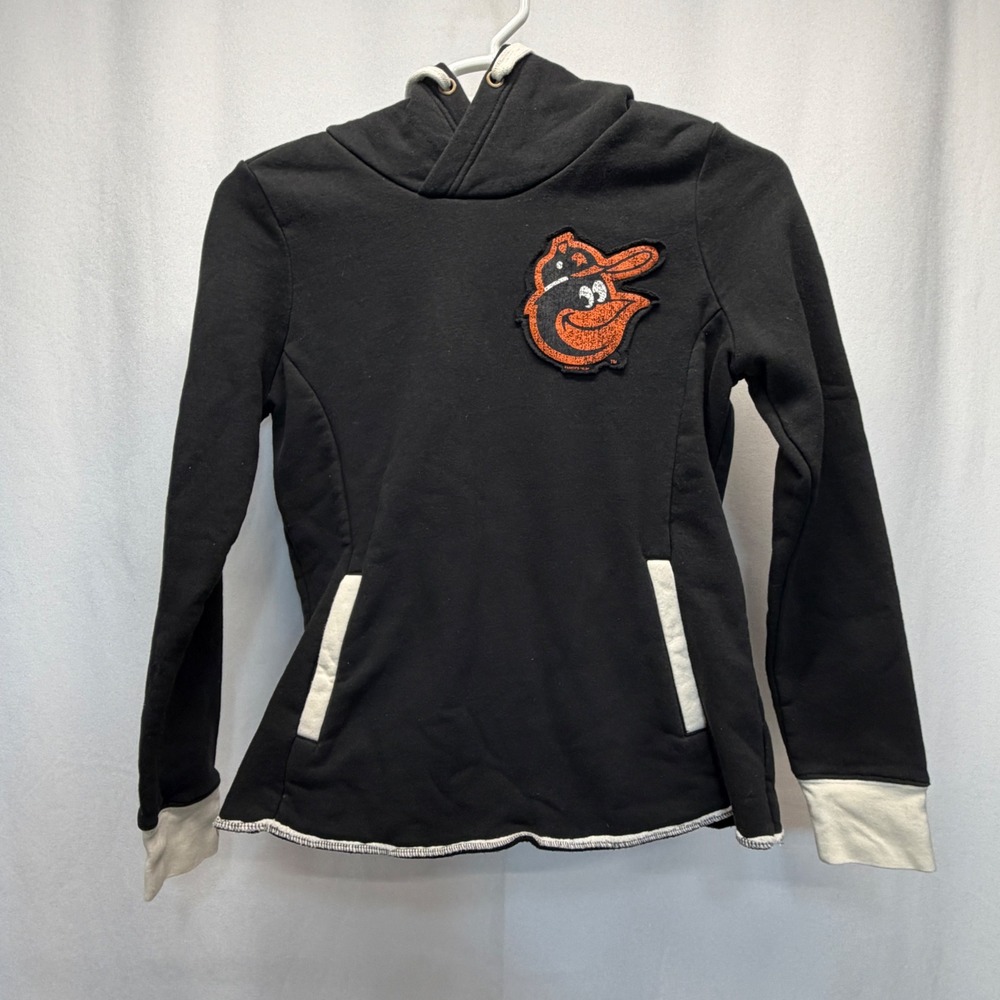 Baltimore Orioles Black Pullover Hoodie Sweatshirt Womens Medium‎ MLB Fanatics